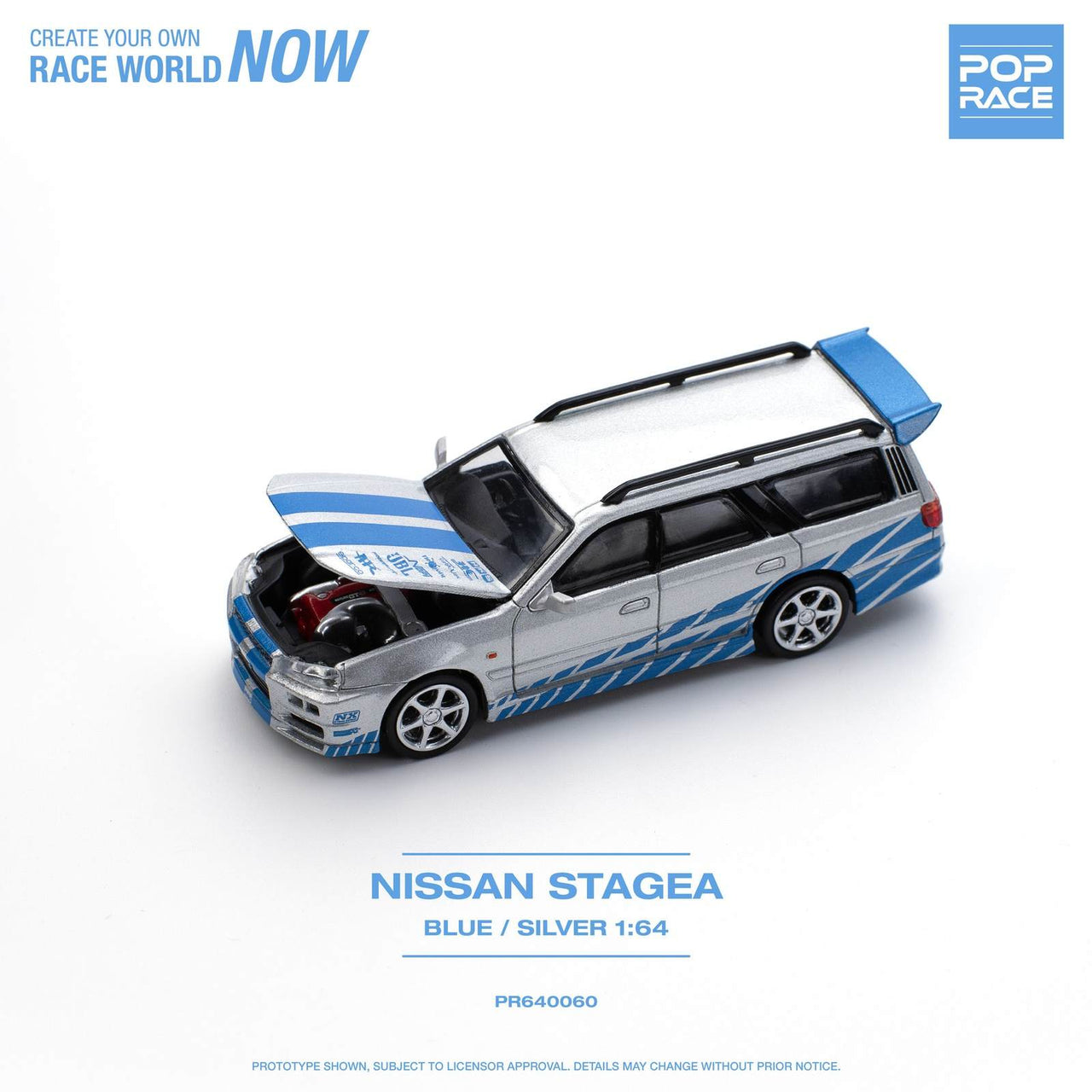 Pop Race 1:64 Nissan Stagea Fast & Furious Blue/Silver