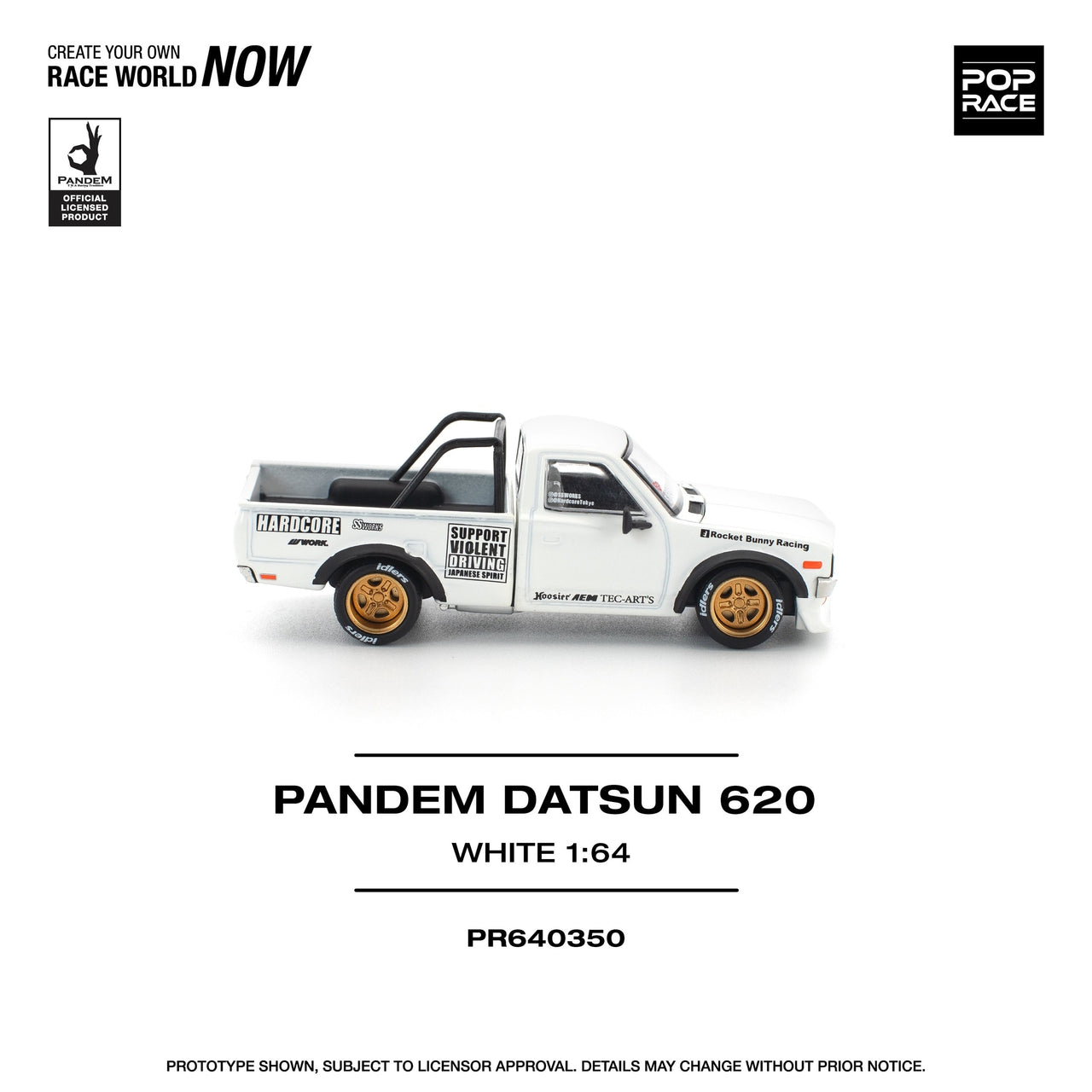 Pop Race 1:64 Pandem Datsun 620 White