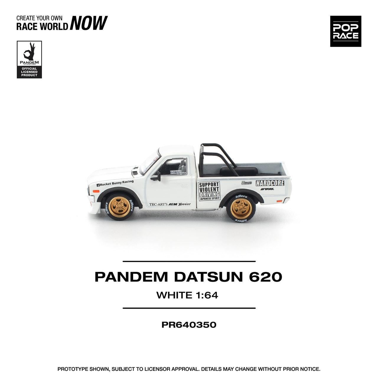 Pop Race 1:64 Pandem Datsun 620 White