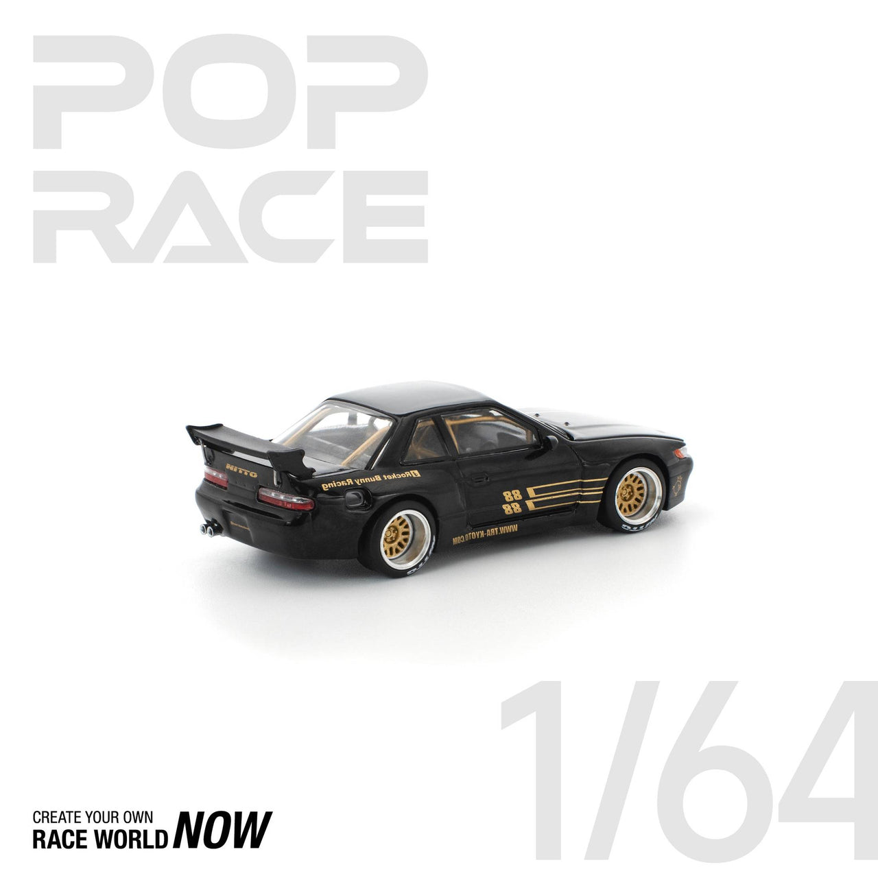 Pop Race 1:64 Pandem Nissan Silvia S13 BLACK