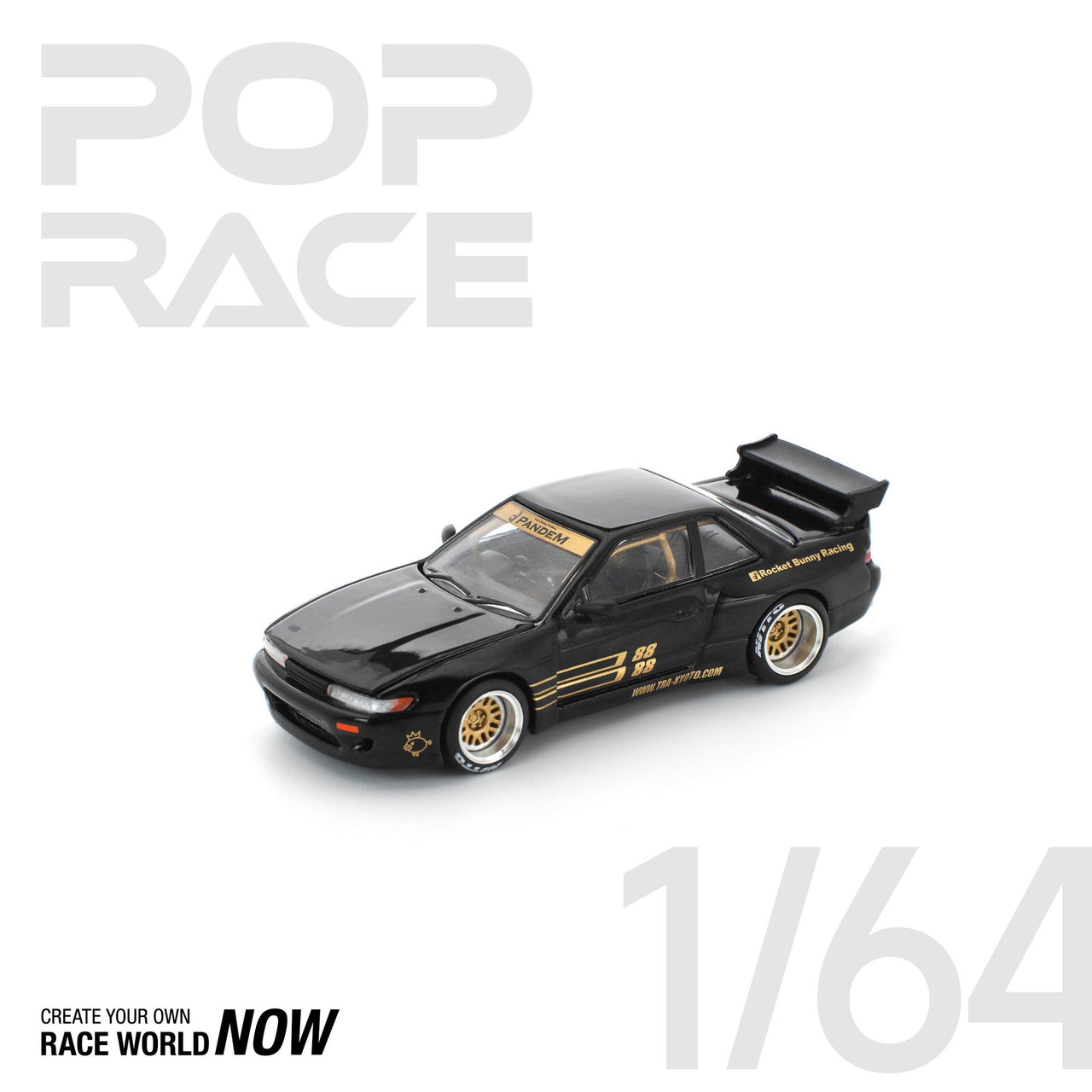 Pop Race 1:64 Pandem Nissan Silvia S13 BLACK