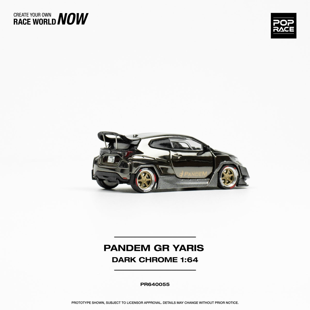 Pop Race 1:64 Pandem Toyota GR Yaris Dark Chrome