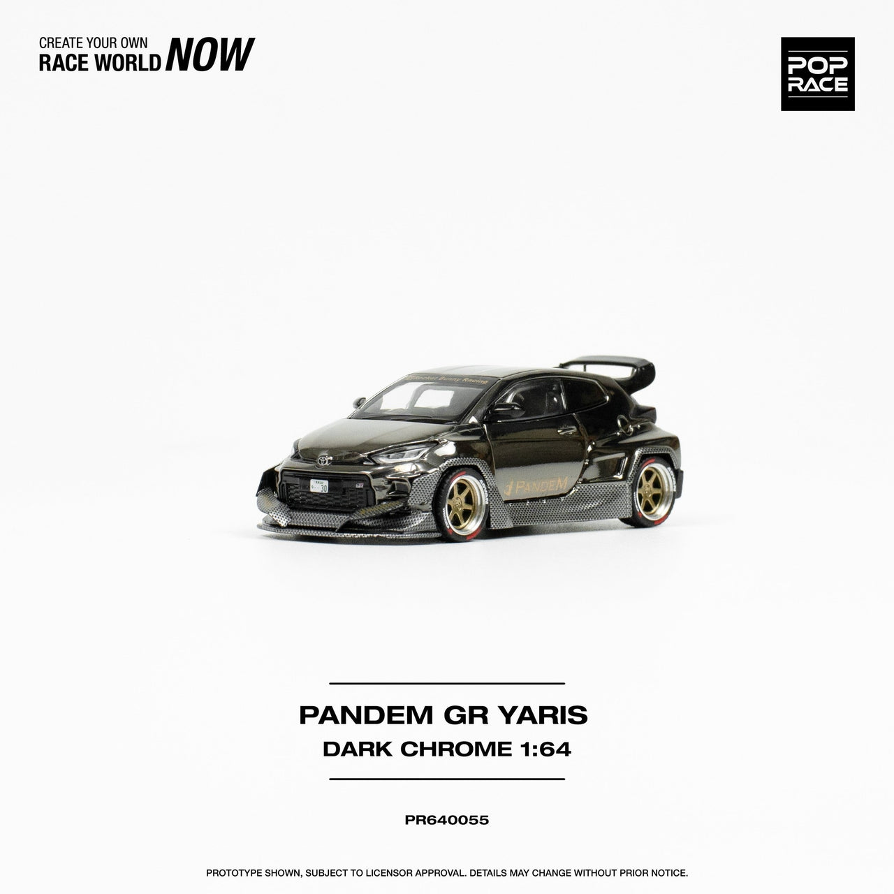 Pop Race 1:64 Pandem Toyota GR Yaris Dark Chrome