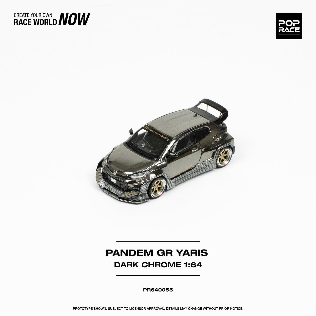 Pop Race 1:64 Pandem Toyota GR Yaris Dark Chrome