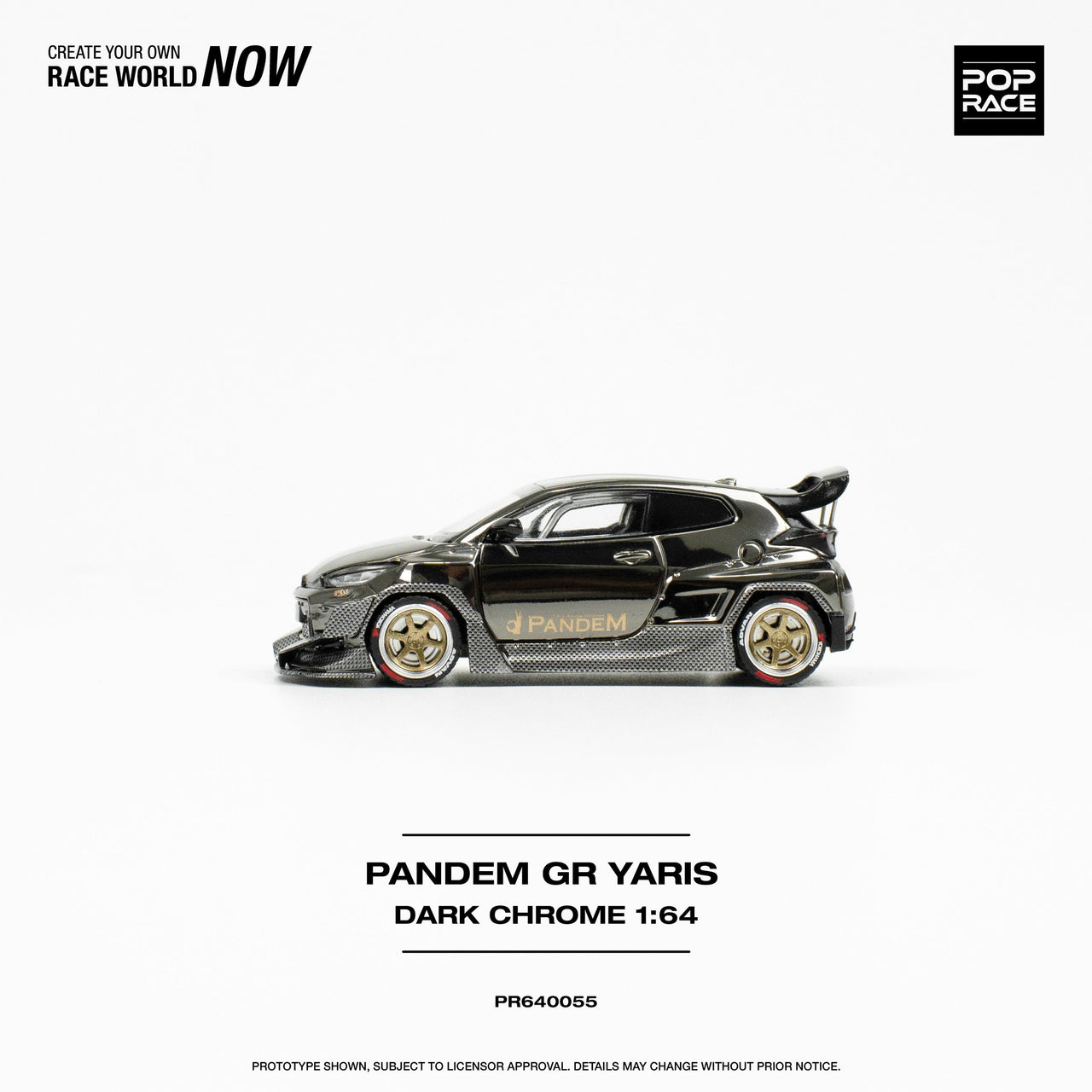 Pop Race 1:64 Pandem Toyota GR Yaris Dark Chrome