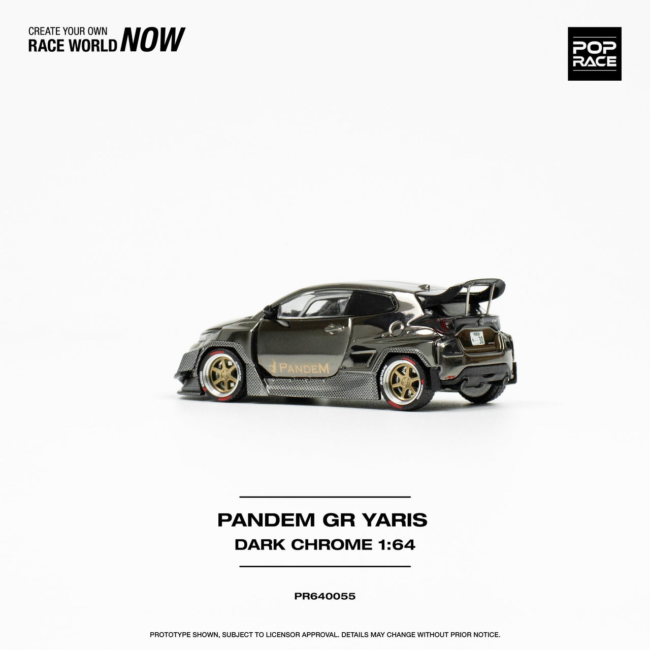 Pop Race 1:64 Pandem Toyota GR Yaris Dark Chrome