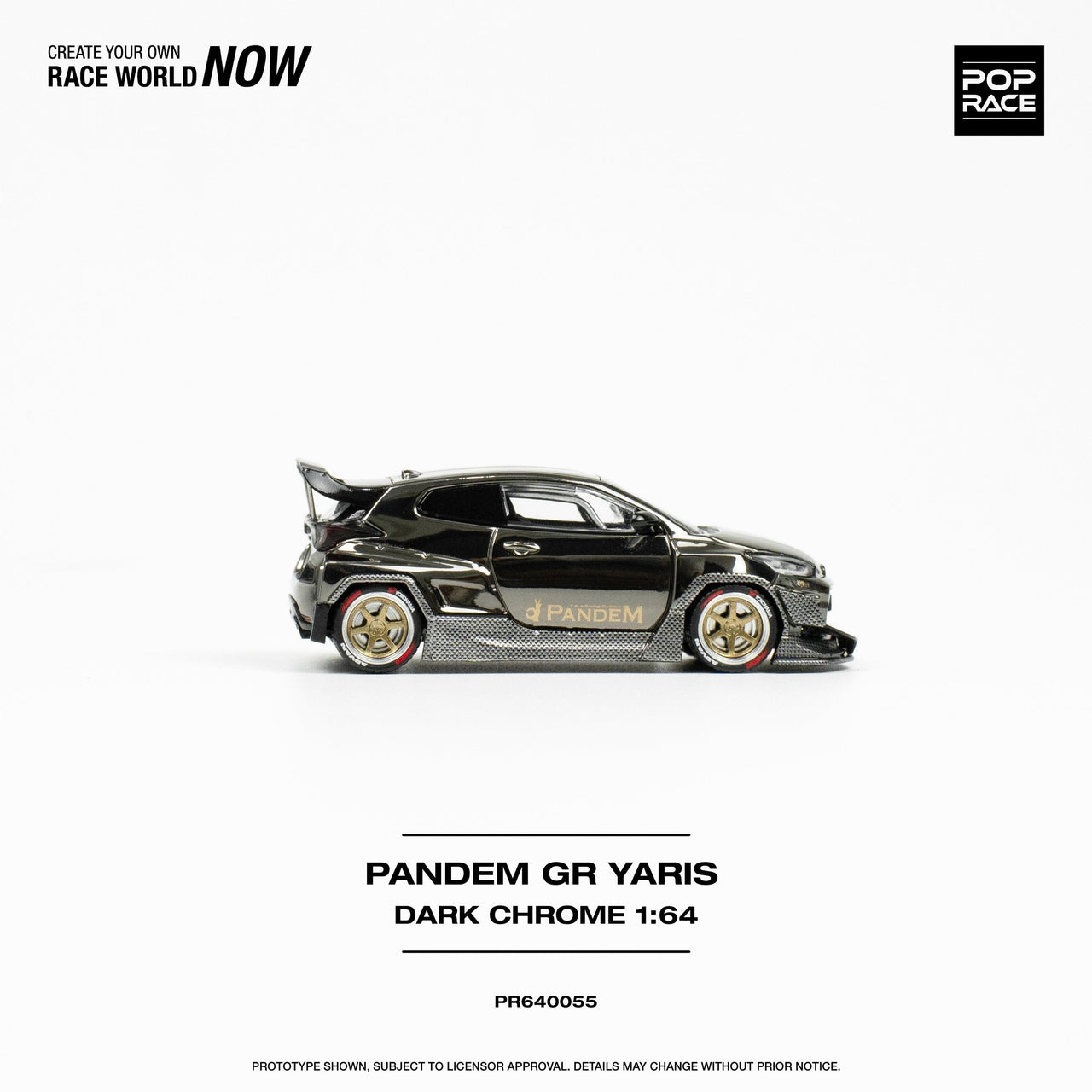 Pop Race 1:64 Pandem Toyota GR Yaris Dark Chrome