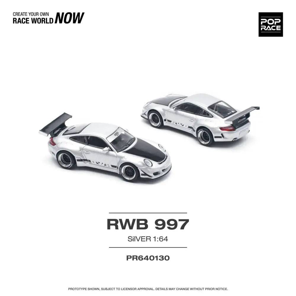 Pop Race 1:64 Porsche RWB 997 Silver