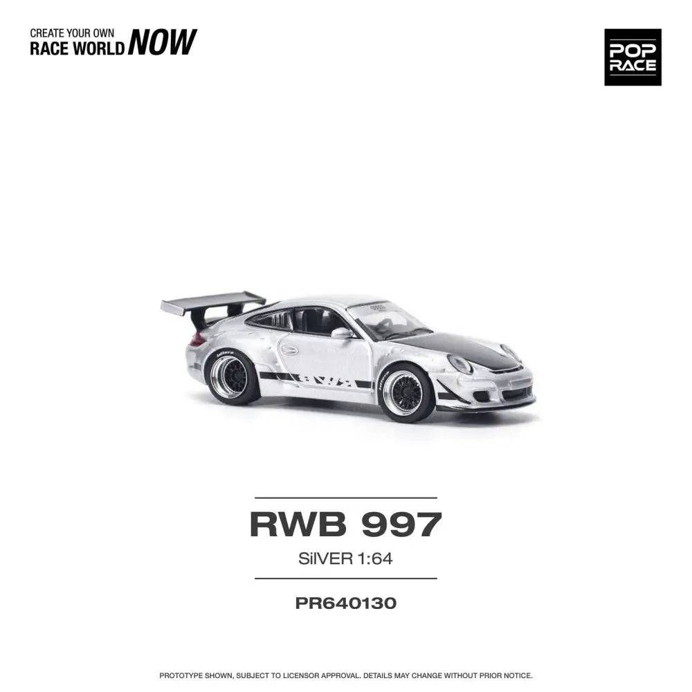 Pop Race 1:64 Porsche RWB 997 Silver