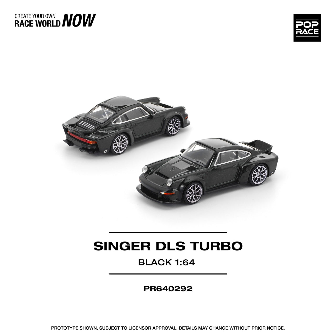 PRE-ORDER Pop Race 1:64 Porsche Singer DLS TURBO Black PR640292