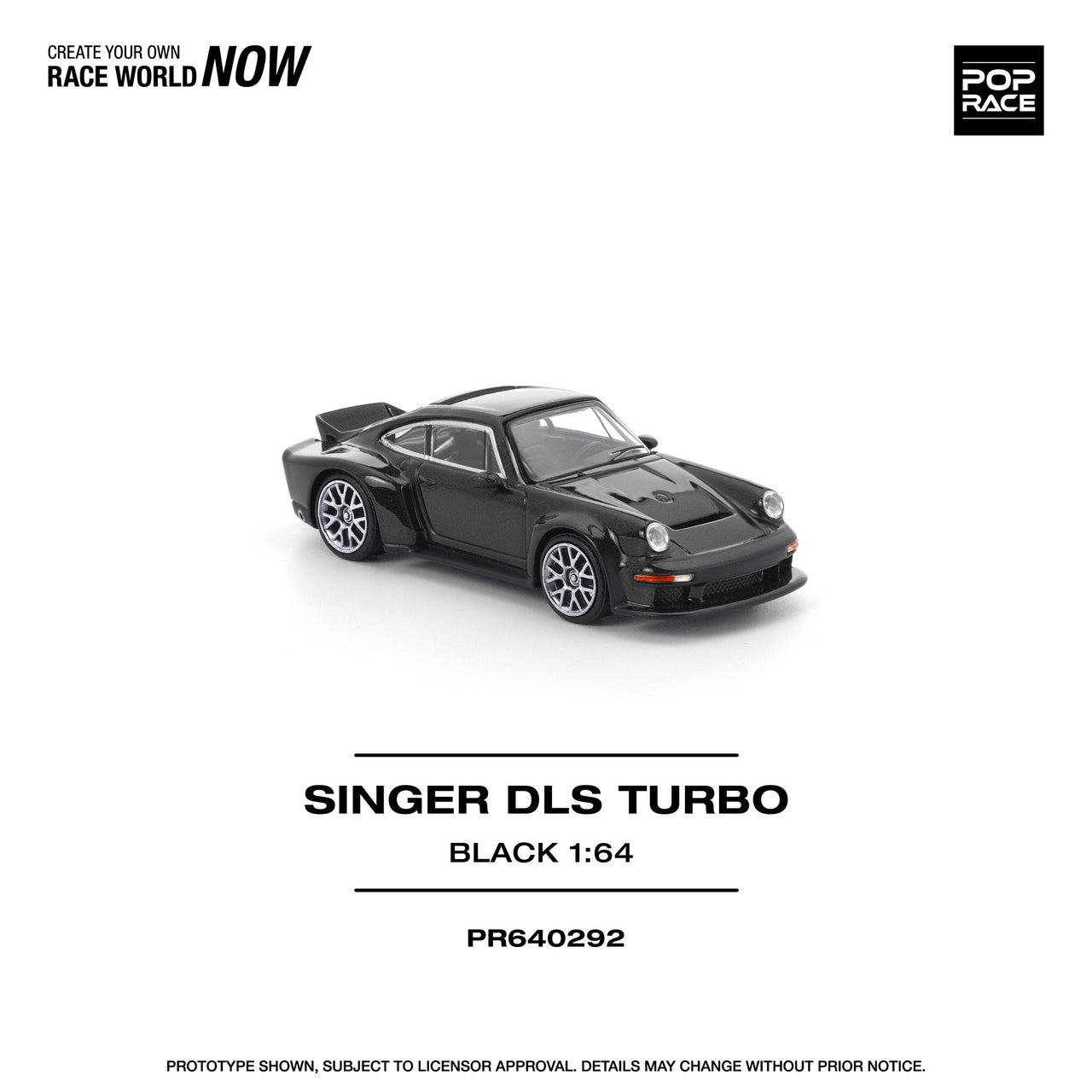 PRE-ORDER Pop Race 1:64 Porsche Singer DLS TURBO Black PR640292