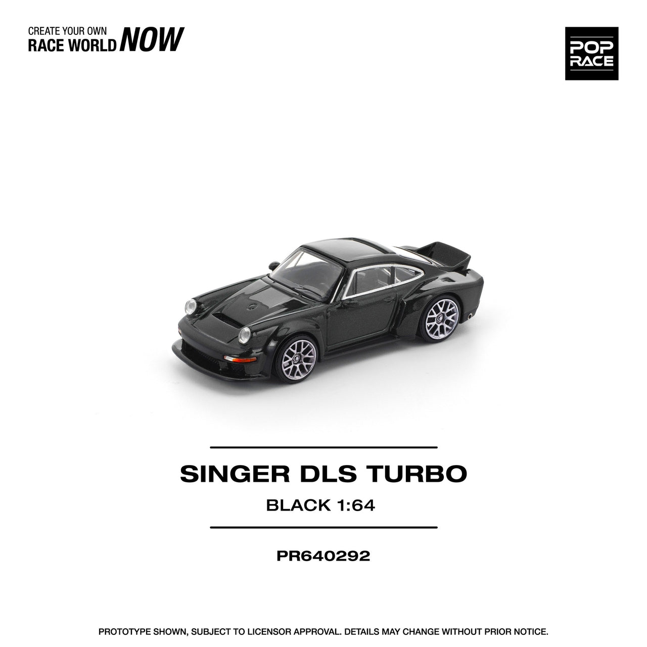 PRE-ORDER Pop Race 1:64 Porsche Singer DLS TURBO Black PR640292