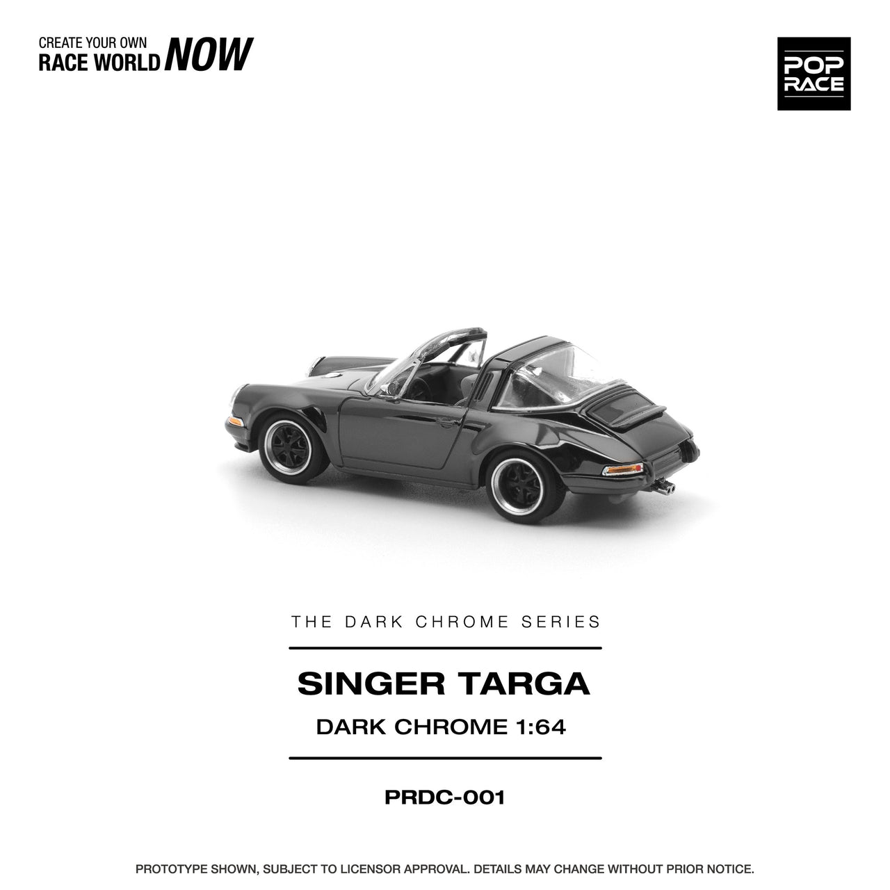 Pop Race 1:64 Porsche Singer Targa DARK CHROME