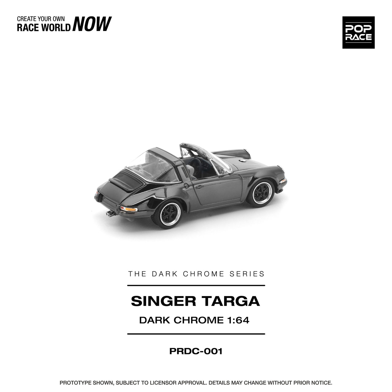 Pop Race 1:64 Porsche Singer Targa DARK CHROME
