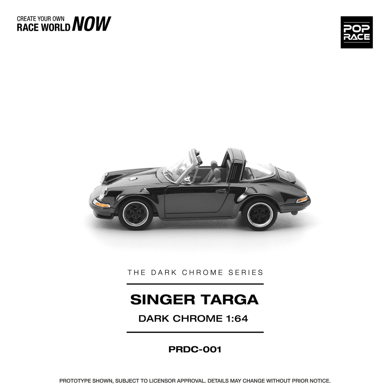 Pop Race 1:64 Porsche Singer Targa DARK CHROME