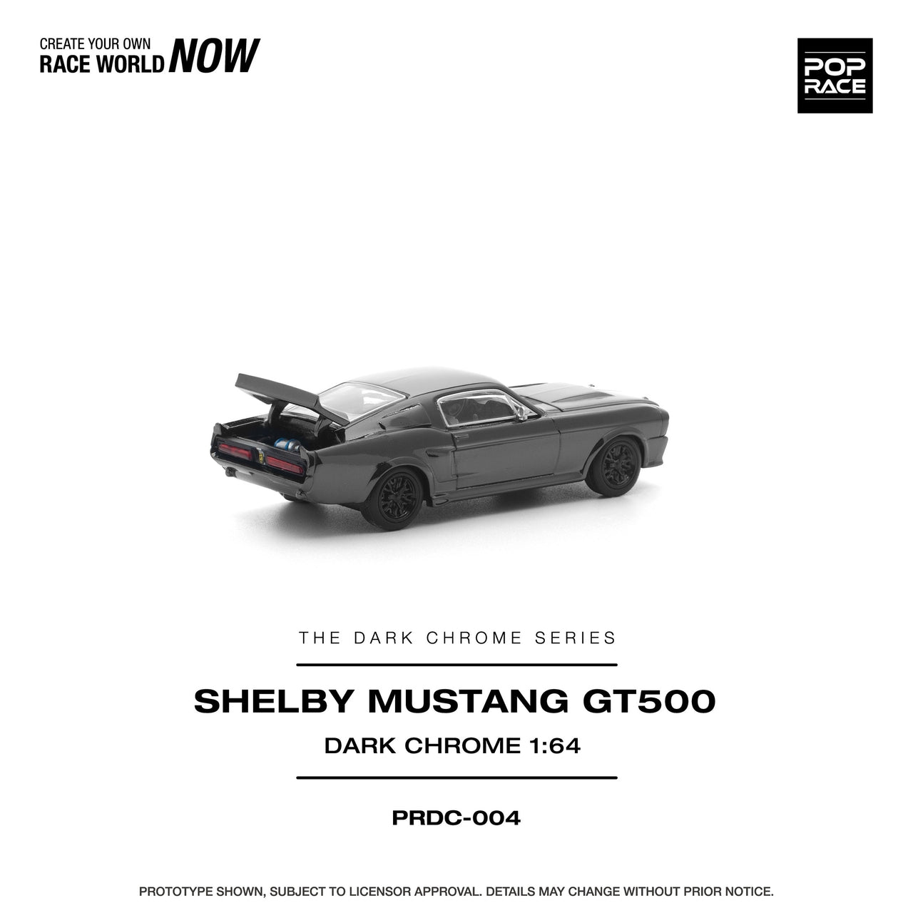 Pop Race 1:64 Shelby Mustang GT500 DARK CHROME