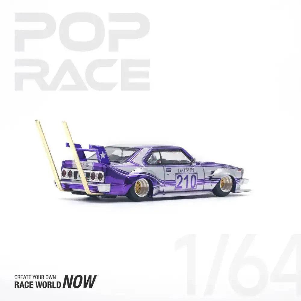 Pop Race 1:64 Skyline C210 Kaido Racer BOSOZOKU Style PURPLE CHROME/SILVER