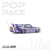 Thumbnail for Pop Race 1:64 Skyline C210 Kaido Racer BOSOZOKU Style PURPLE CHROME/SILVER