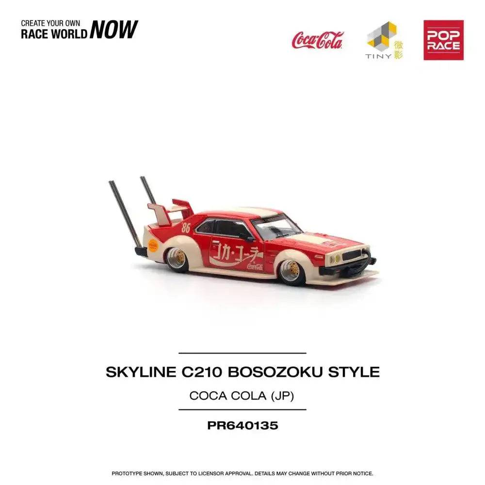 Pop Race 1:64 Skyline C210 Kaido Racer BOSOZOKU Style COCA COLA JP