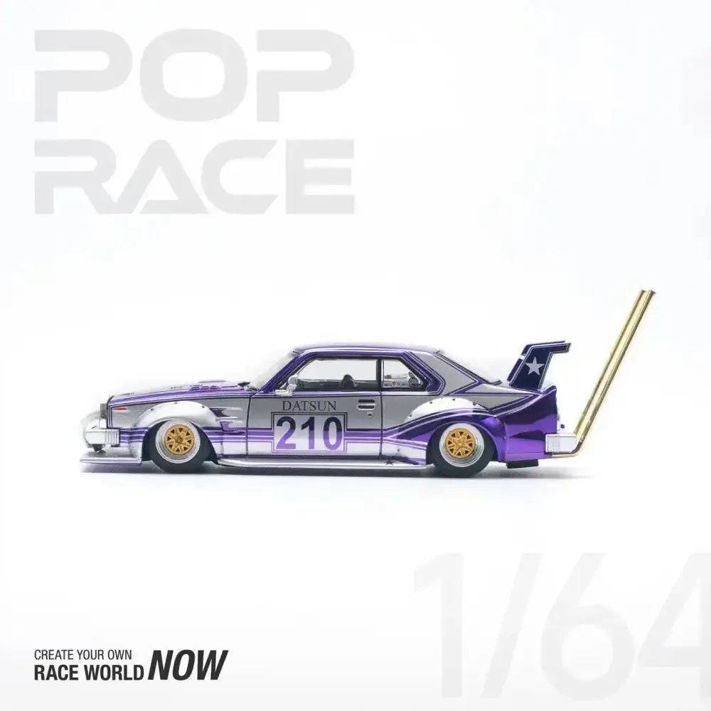 Pop Race 1:64 Skyline C210 Kaido Racer BOSOZOKU Style PURPLE CHROME/SILVER