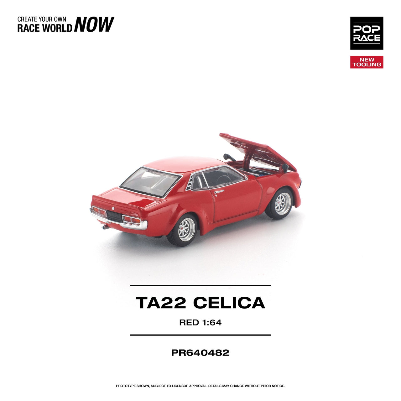 Pop Race 1:64 Toyota TA22 Celica Die-Cast Model – Classic Red Pre-Order