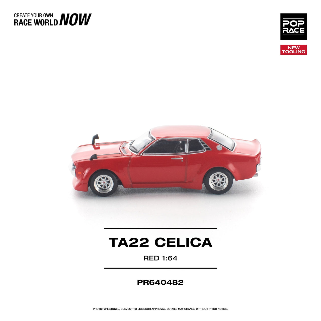 Pop Race 1:64 Toyota TA22 Celica Die-Cast Model – Classic Red Pre-Order