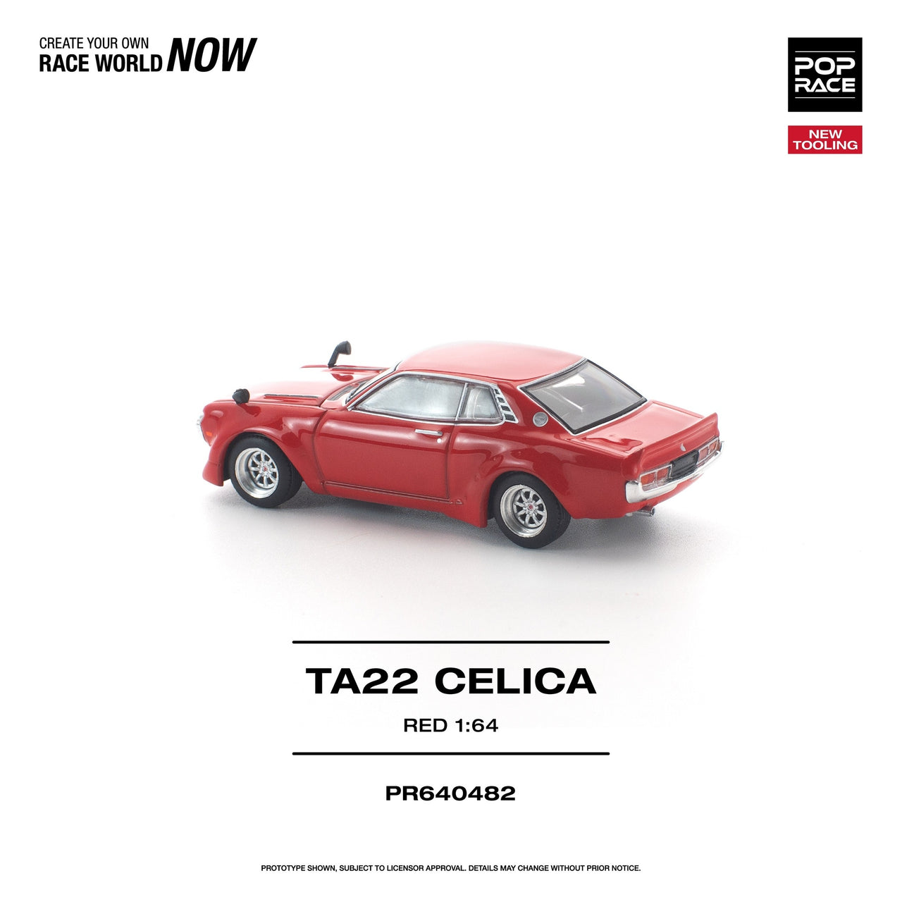 Pop Race 1:64 Toyota TA22 Celica Die-Cast Model – Classic Red Pre-Order