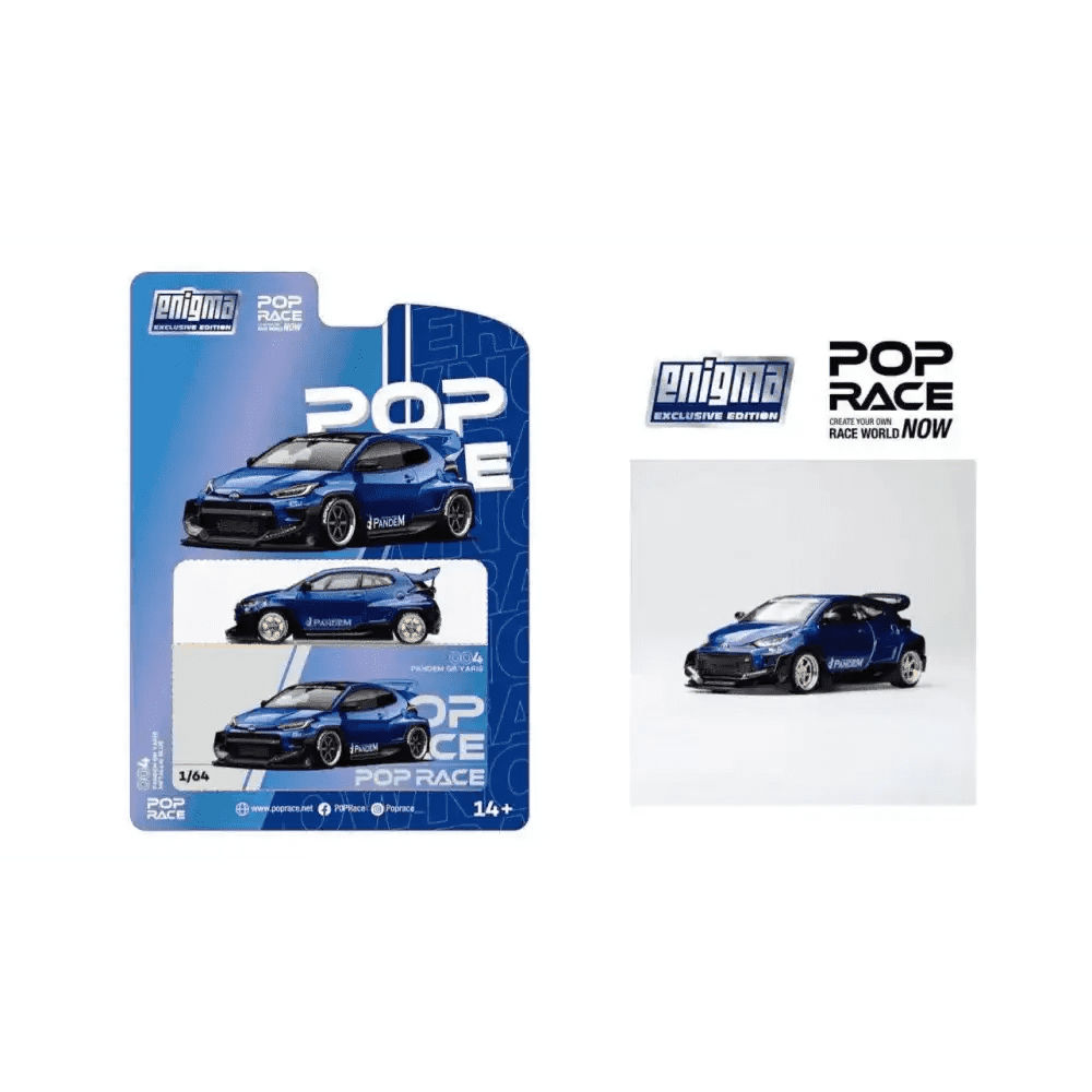 Pop Race x Enigma 1:64 Pandem GR-Yaris Metallic Blue