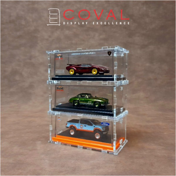 COVAL RBX-101-3PK Acrylic Display Case for Standard Hot Wheels RLC Boxed Cars *Stackable