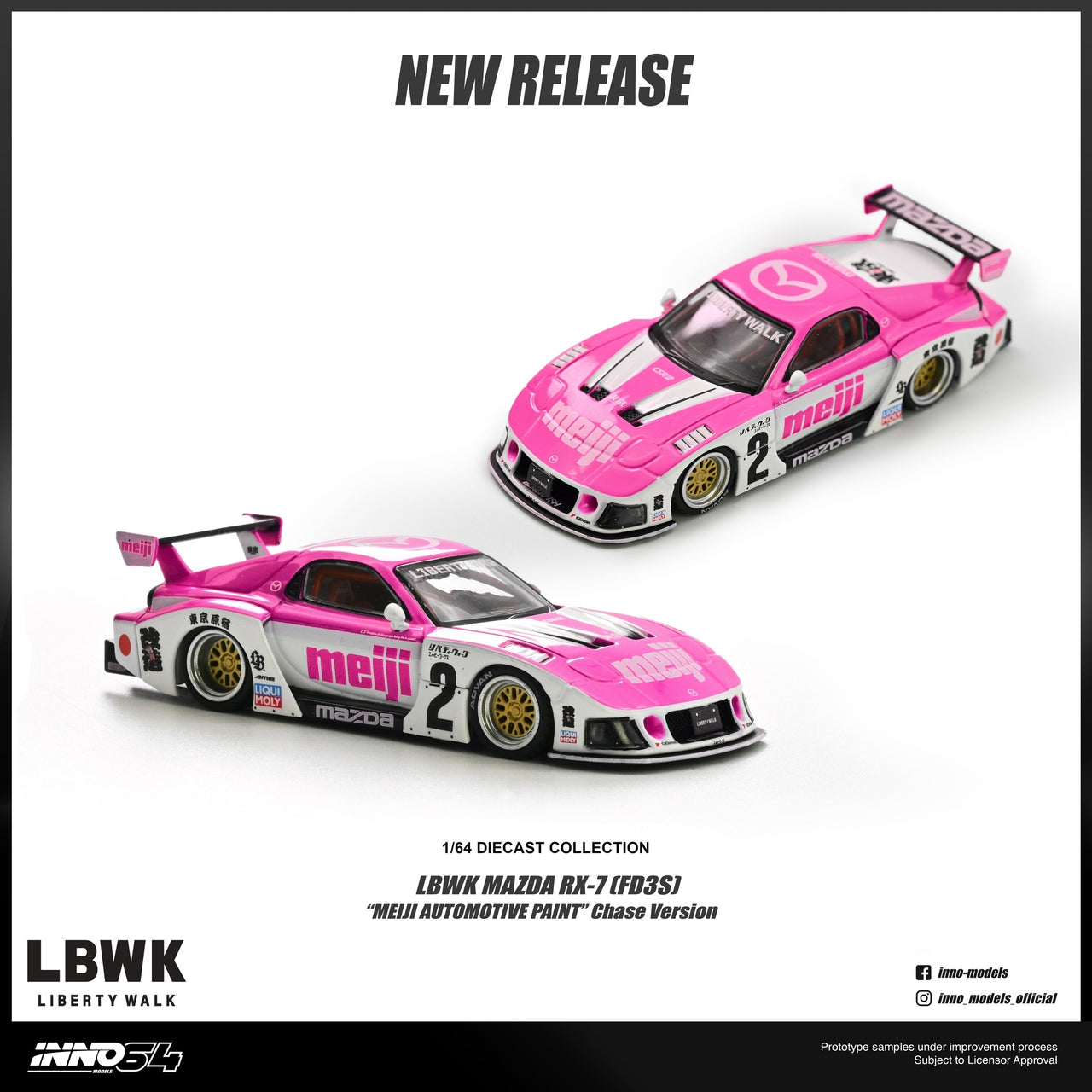 (PRE-ORDER) INNO64 1:64 MAZDA RX7 (FD3S) LB-SUPER SILHOUETTE "MEIJI"