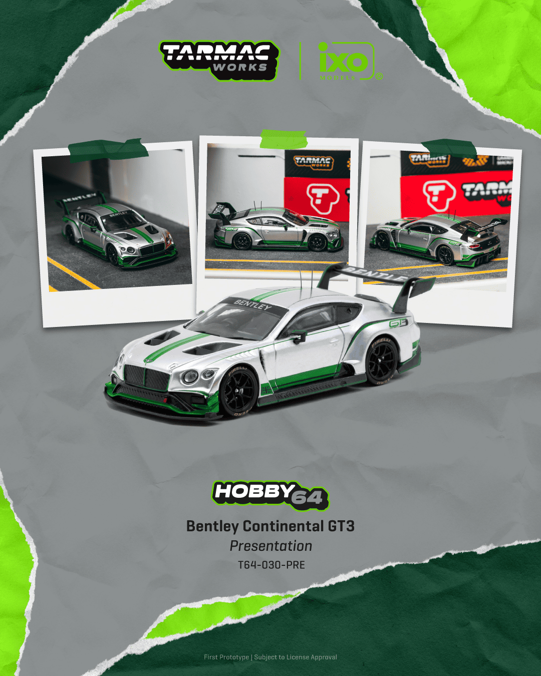 (PRE-ORDER) Tarmac Works 1:64 Bentley Continental GT3, Presentation