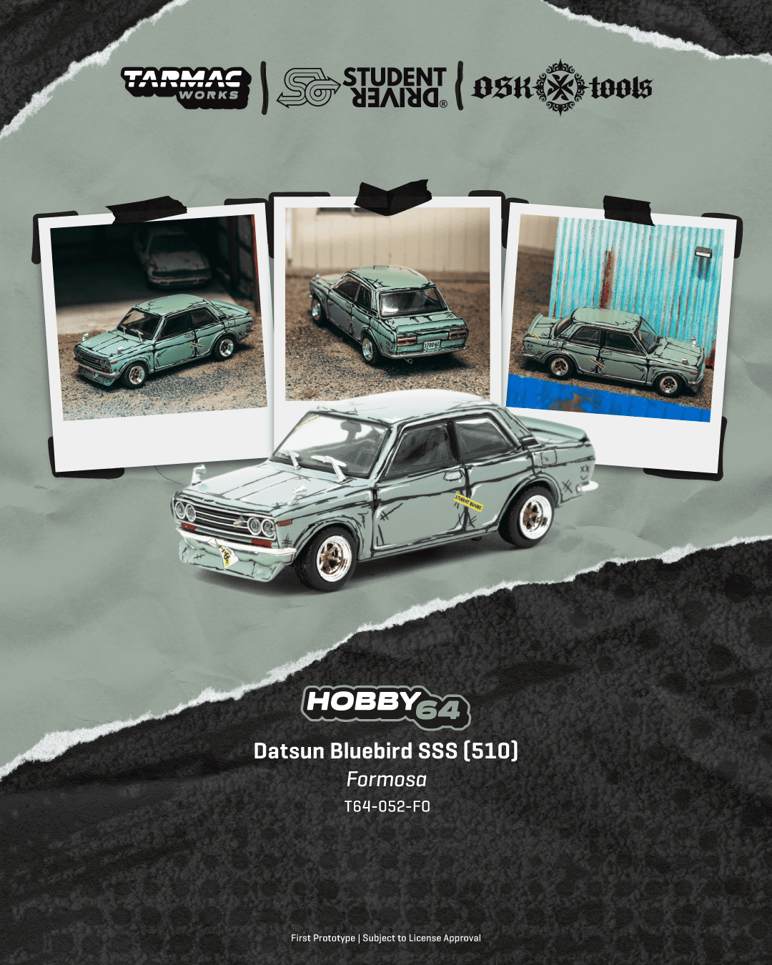 (PRE-ORDER) Tarmac Works 1:64 Datsun Bluebird SSS (510), Formosa