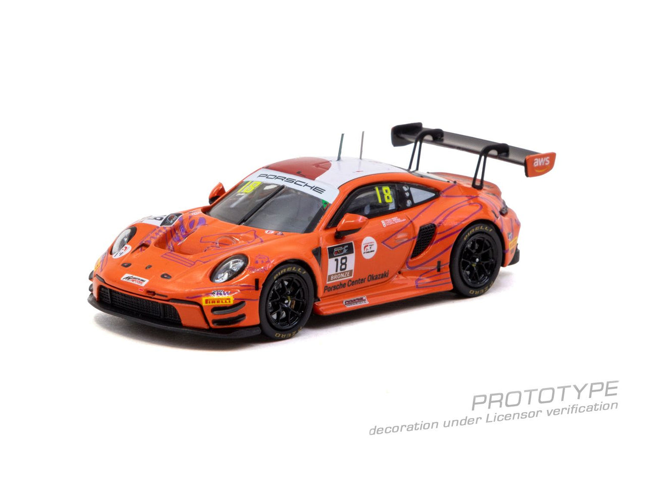 (PRE-ORDER) Tarmac Works x IXO 1:64 Porsche 911 GT3 R, Suzuka 1000km - Intercontinental GT Challenge 2025