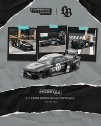 Thumbnail for (PRE-ORDER) Tarmac Works 1:64 LB-KAIDO WORKS Nissan R32 Skyline, Black