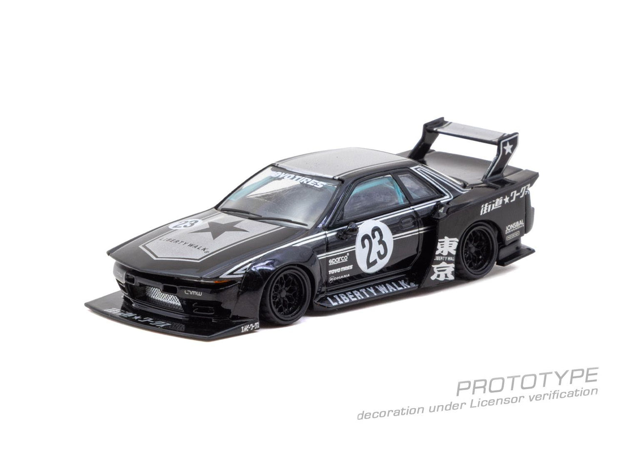 (PRE-ORDER) Tarmac Works 1:64 LB-KAIDO WORKS Nissan R32 Skyline, Black