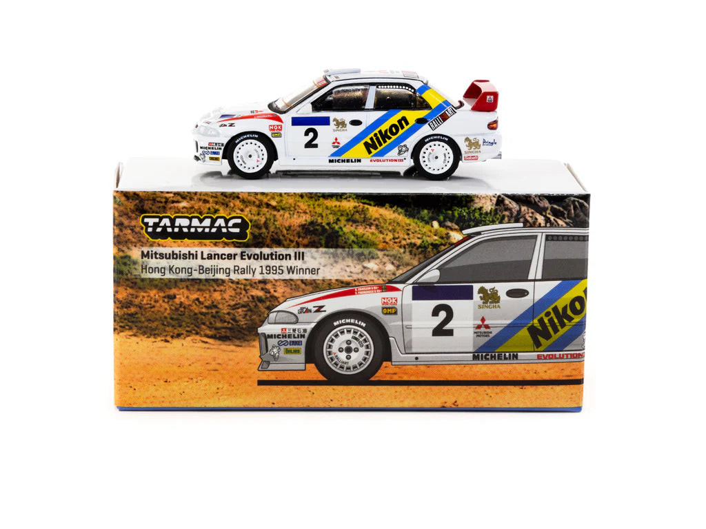 Tarmac Works 1:64 Mitsubishi Lancer Evolution III Hong Kong-Beijing Rally 1995 #2 Winner