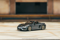 Thumbnail for Minichamps X Tarmac Works 1:64 Porsche 718 Spyder RS Vanadium Grey Metallic