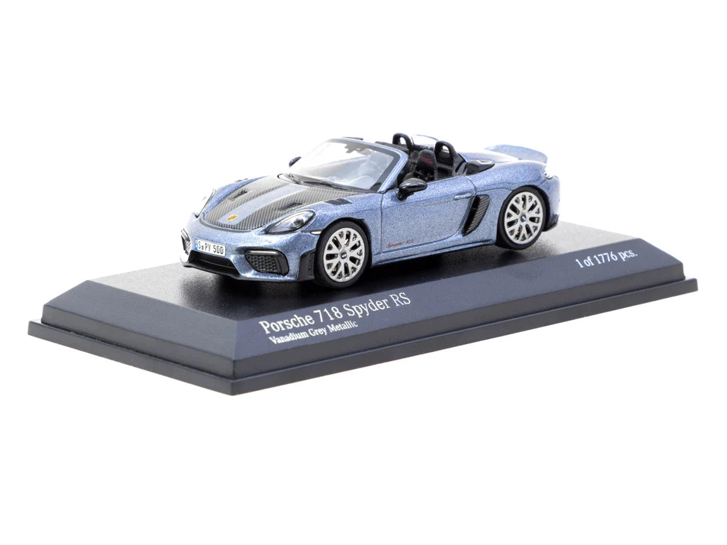 Minichamps X Tarmac Works 1:64 Porsche 718 Spyder RS Vanadium Grey Metallic