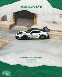 Thumbnail for (PRE-ORDER) Tarmac Works x Minichamps 1:64 Porsche GT3RS(992.1) MR, White Green
