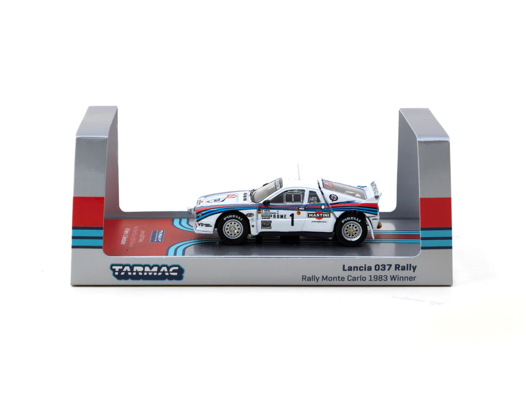 Tarmac Works 1:64 Lancia 037 Rally Monte Carlo 1983 #1 with Tarmac Cards