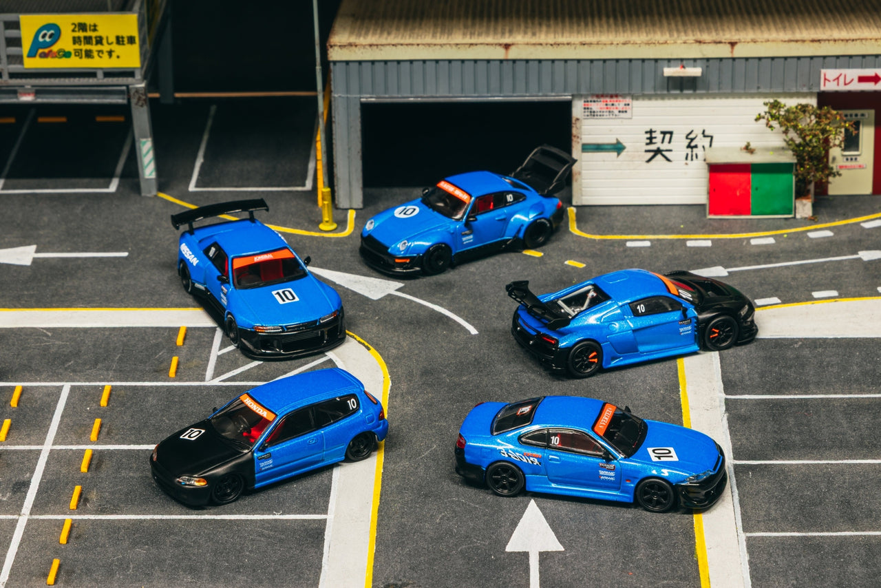 Tarmac Works 1:64 10th Anniversary Box Set, 5 Cars + Trading Cards Combo Set