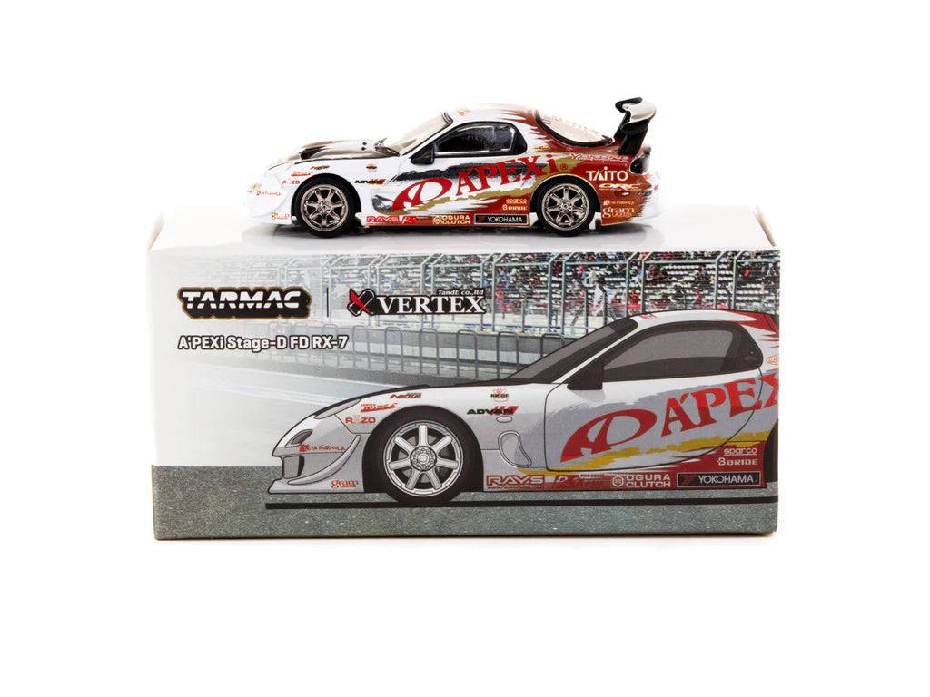 Tarmac Works 1:64 A’PEXi Stage-D FD RX-7- White – MiJo Exclusives