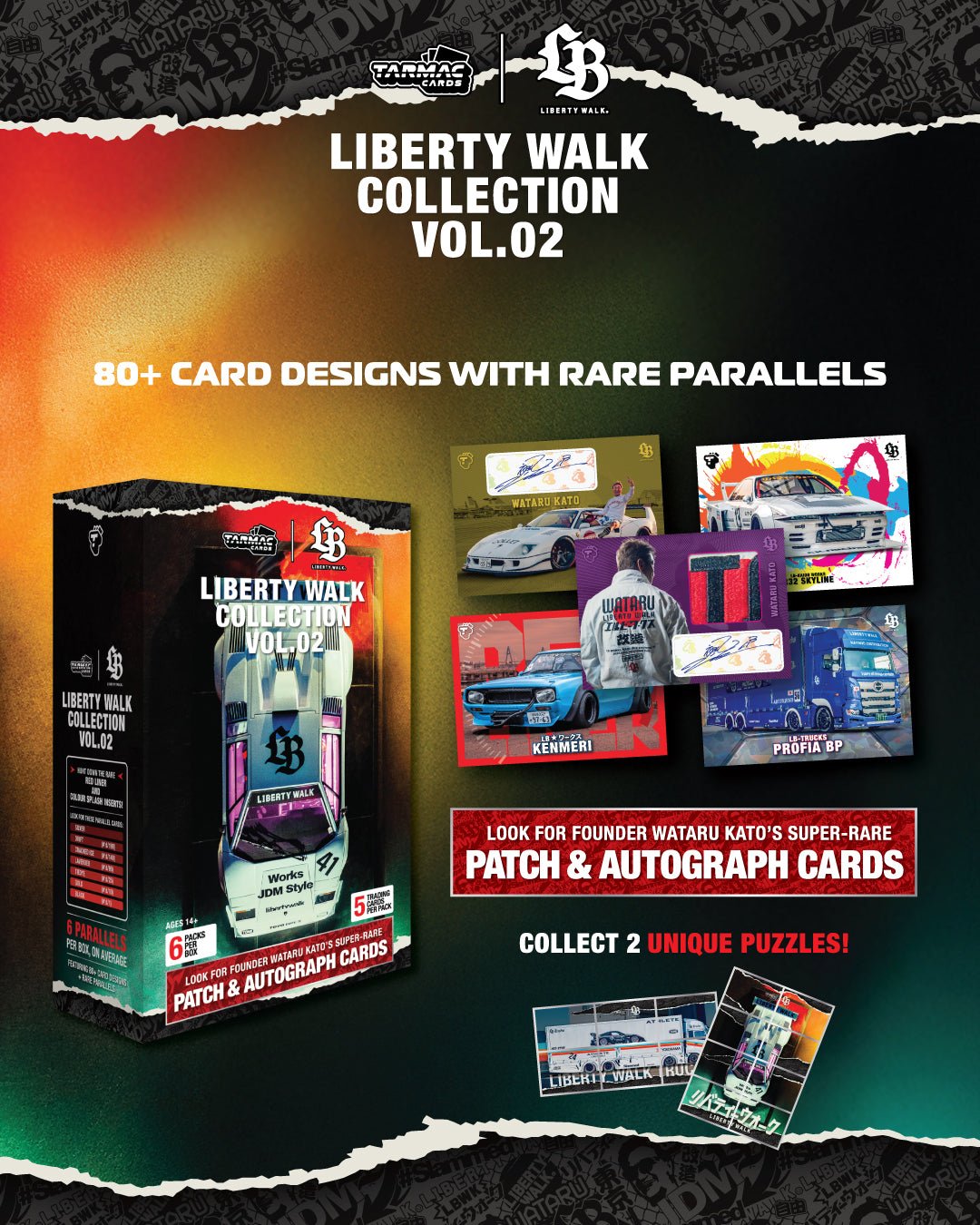Tarmac Works 1:64 Collectible Trading Cards Liberty Walk Collection Vol.02