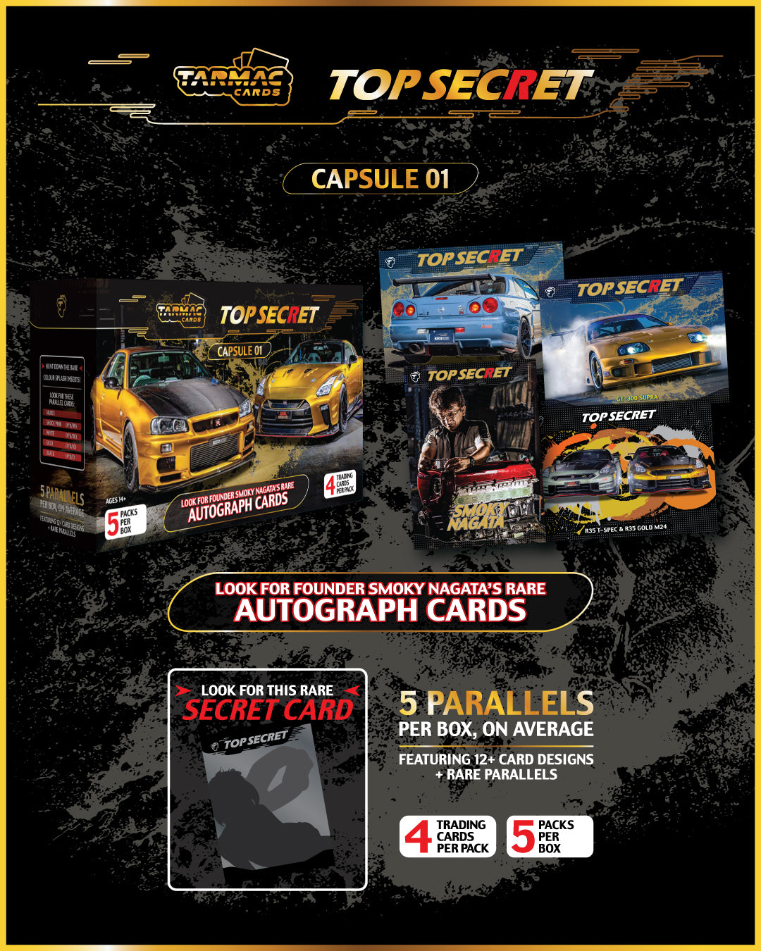 Tarmac Works 1:64 Collectible Trading Cards Top Secret Capsule 1