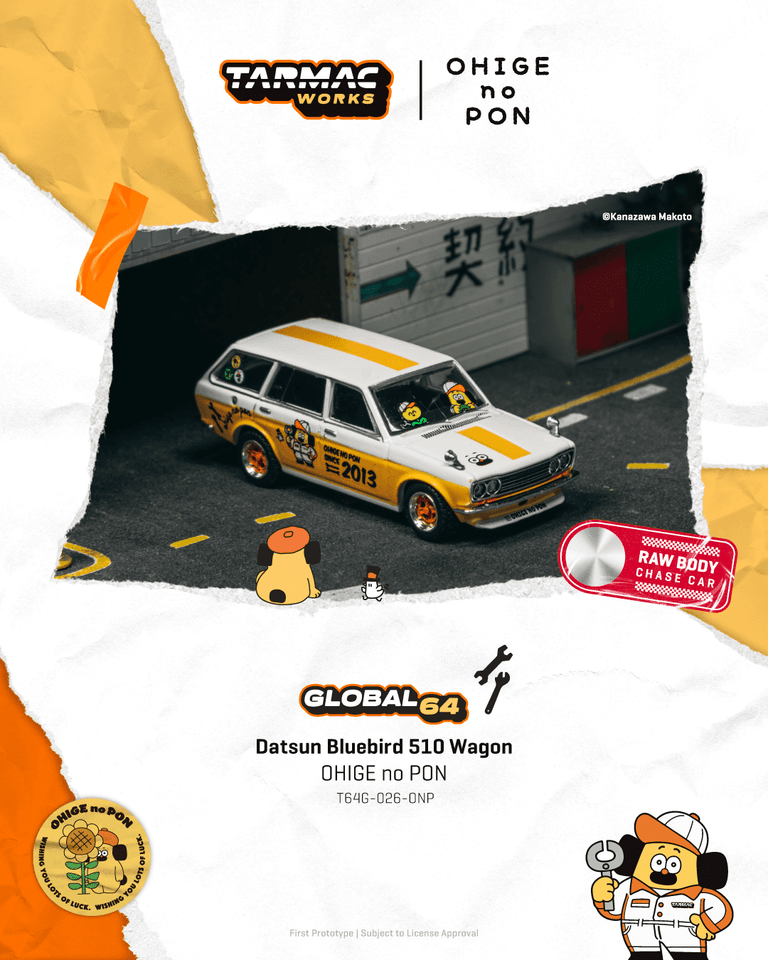 Tarmac Works 1:64 Datsun Bluebird 510 Wagon, OHIGE no PON – Little