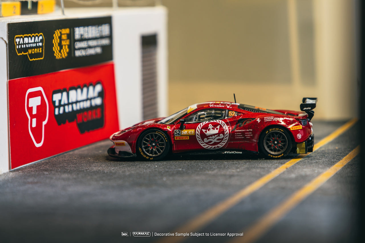Tarmac Works 1:64 Ferrari 488 GT3, Macau GT Cup - FIA GT World Cup 2023, Harmony Racing, Chen Weian
