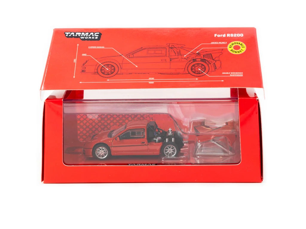 Tarmac Works 1:64 Ford RS200 Red