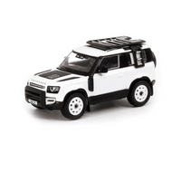 Thumbnail for Tarmac Works 1:64 Land Rover Defender 90 Lamley Special Edition White Metallic