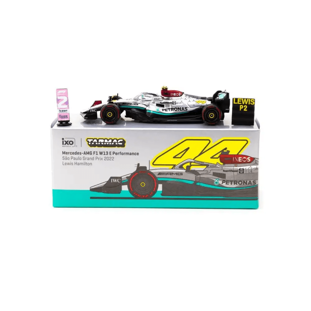 Tarmac Works 1:64 Mercedes-AMG F1 W13 E Performance Sao Paulo Grand Prix 2022 Lewis Hamilton