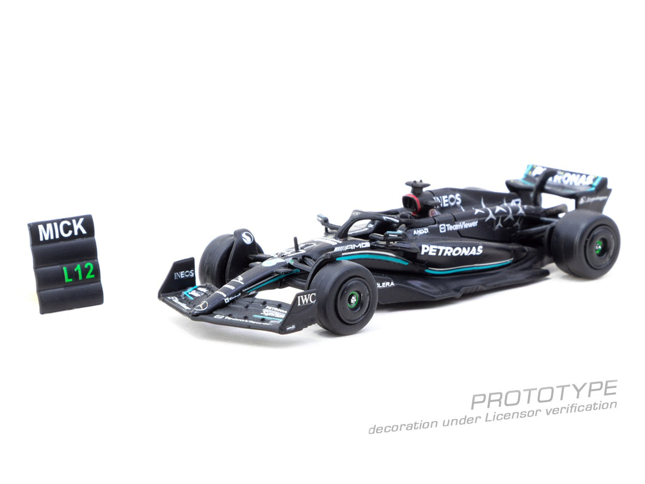 Tarmac Works 1:64 Mercedes-AMG F1 W14 E Performance, Spanish Grand Prix Tyre Testing 2023, Mick Schumacher